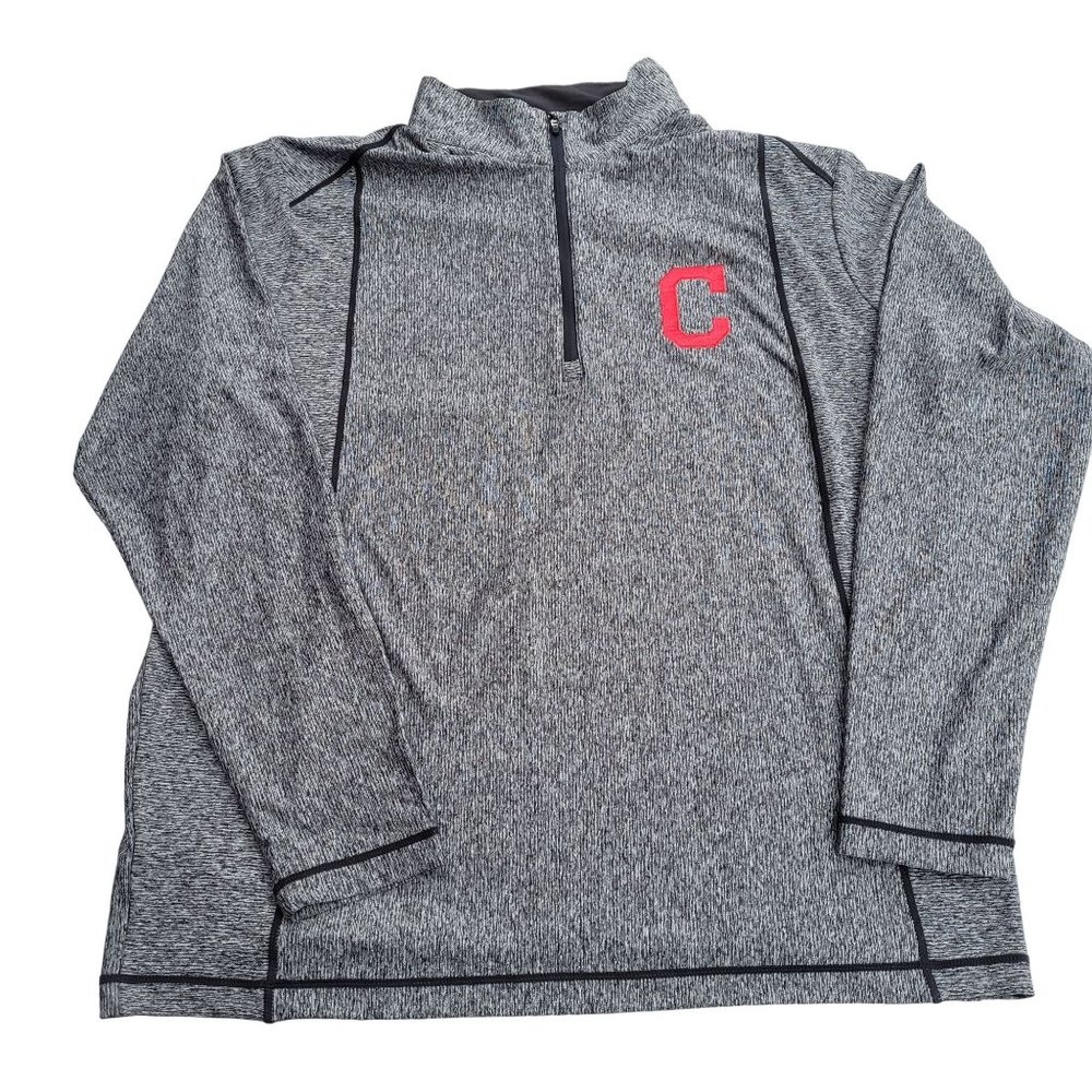 Antigua Men's XL 1/4 Zip Fitted Pullover Jacket Golf Sports Black White Red 2016